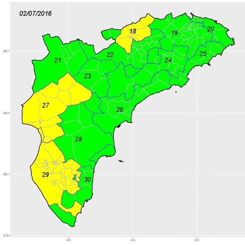 Las máximas suben en el interior de la provincia y bajan en la costa