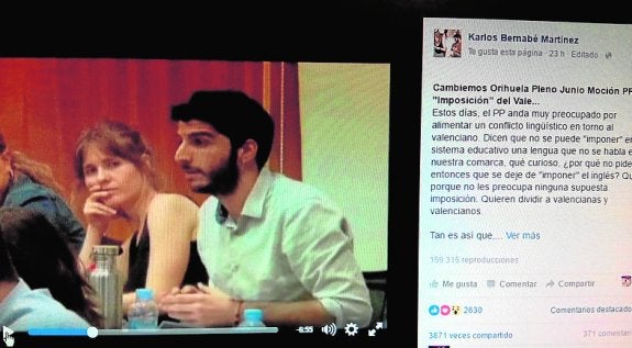 La intervención en valenciano de un edil en el Pleno de Orihuela se convierte en viral en redes sociales