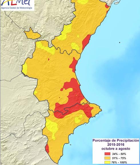 La provincia cierra el año hidrológico con un déficit de lluvias de hasta el 50% en el litoral