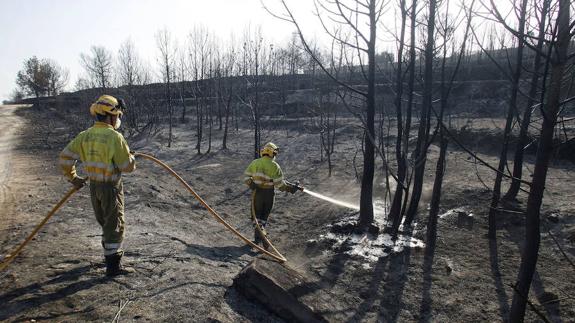 César Sánchez agradece a los Bomberos su labor en los incendios