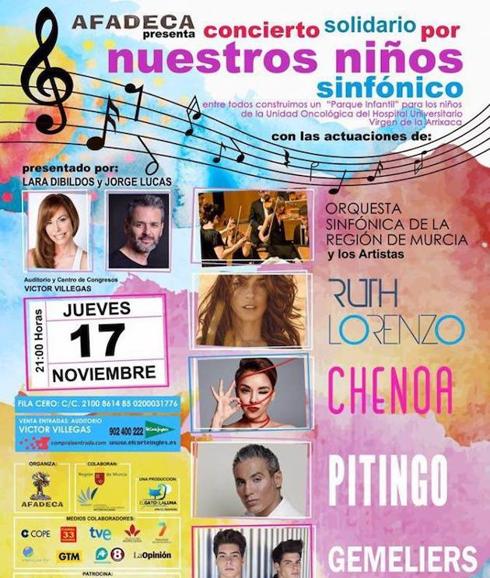 Cartel de lujo para el concierto contra el cáncer infantil de Murcia