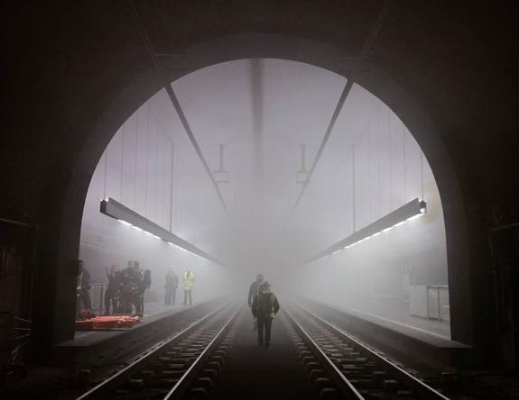 Simulacro de incendio en un túnel del TRAM