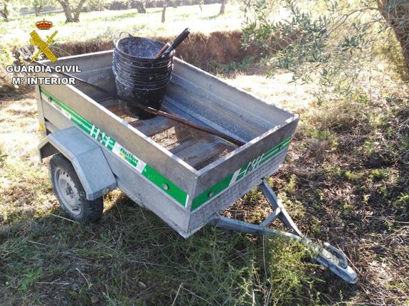 Detienen a un hombre por robar 2.300 kilos de aceitunas en Agres